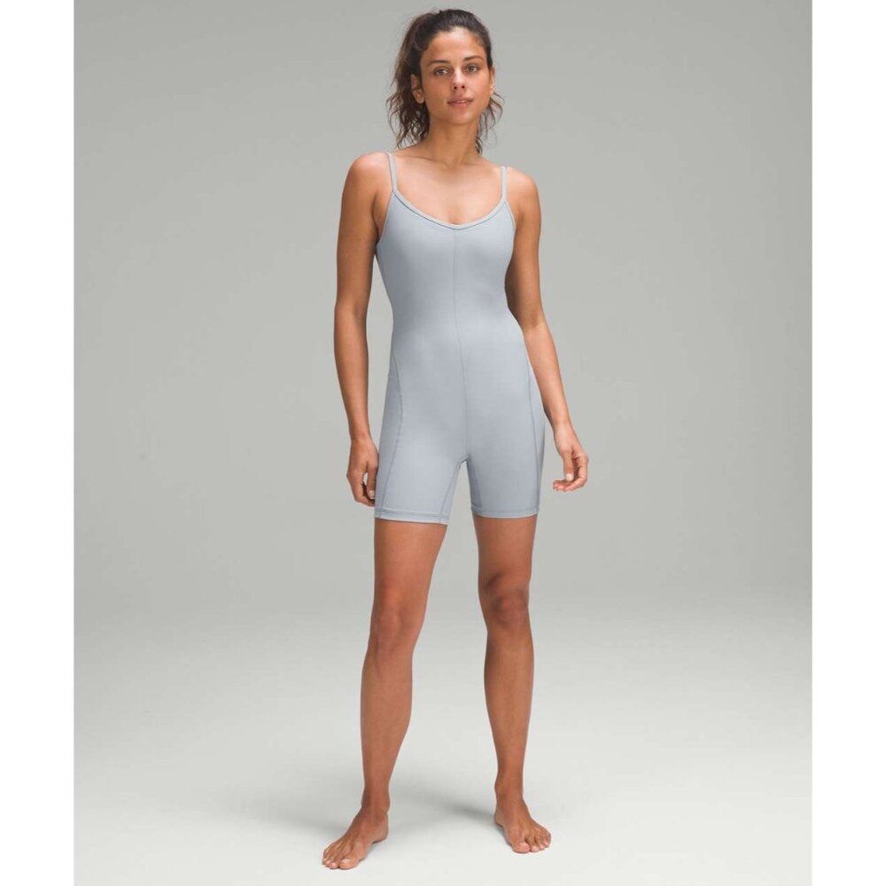Lululemon Ribbed Contoured Chambray Yoga Athleisure Unitard Romper Women's Sz 8 - Picture 3 of 7